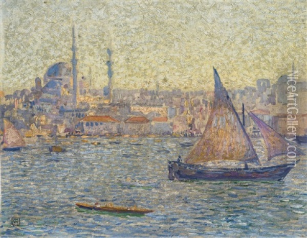 Vue D'istanbul Oil Painting - Theo van Rysselberghe