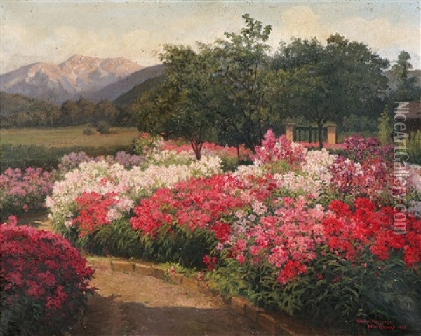 Bluhender Garten Oil Painting - Karl Maria Schuster