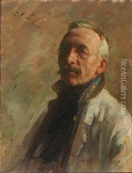 The Artist's Self-portrait Oil Painting - Julius Paulsen