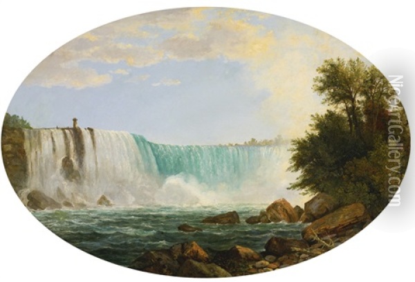 View Of Niagara Falls Oil Painting - Christopher Pearce Cranch