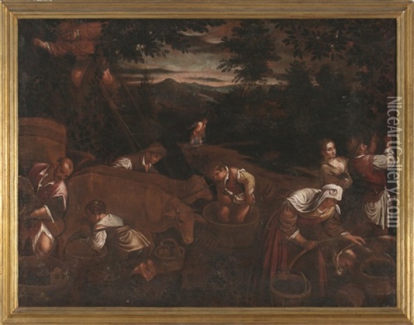 El Otono Oil Painting - Francesco Bassano