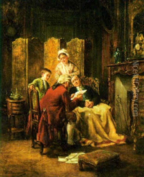 The Convalescent Oil Painting - Leon Marie Constant Dansaert