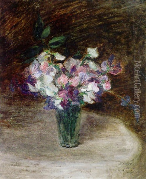 Bouquet De Pois De Senteur Oil Painting - Jacques-Emile Blanche