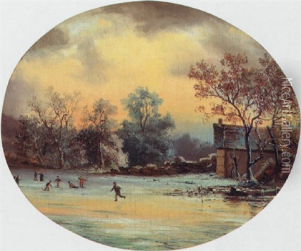 Wintervergnugen Oil Painting - Elias Pieter van Bommel
