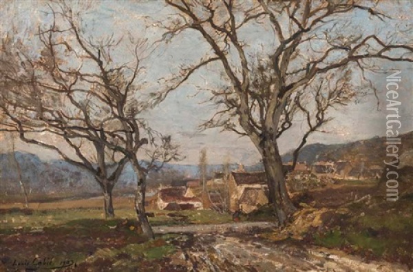 Sommerlandschaft Mit Einem Bauerngehoft Im Hintergrund Oil Painting - Louis Alexandre Cabie