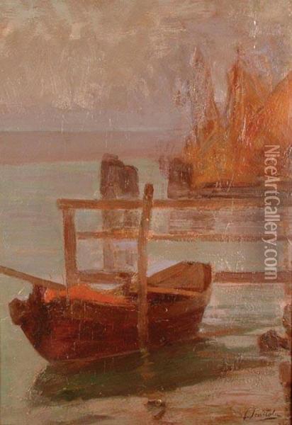 Barche In Laguna Oil Painting - Ferruccio Scattola