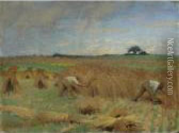 Reapers Oil Painting - George Clausen