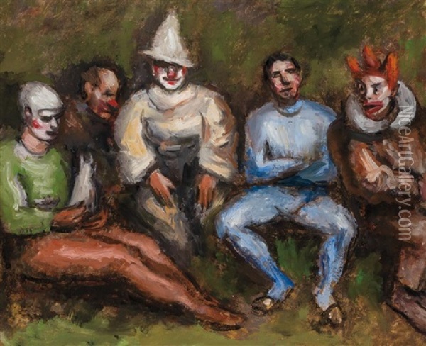 Confab (circus Performers) Oil Painting - Walt Kuhn