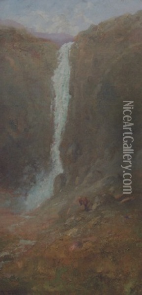 Apikuni Falls Oil Painting - John Fery