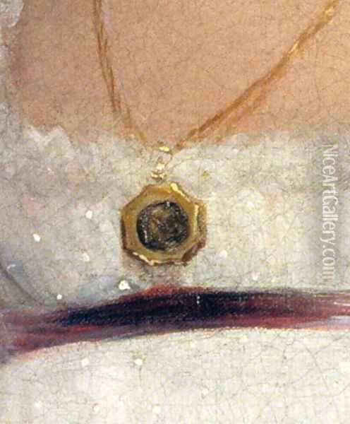 Detail of Portrait of Jane Austen 1775-1817 the Rice Portrait Oil Painting - Ozias Humphry