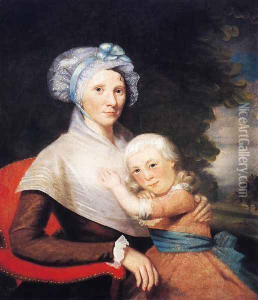 Martha Tennent Rogers and Daughter Oil Painting - Ralph Earl