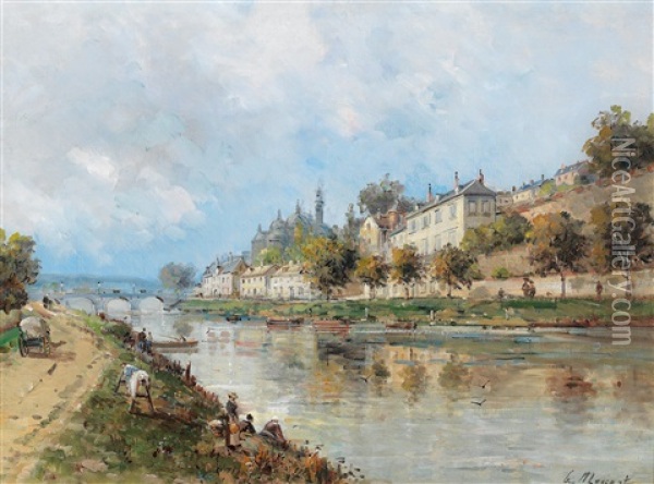 Ansicht Von Perigueux Mit Dem Fluss L'isle Oil Painting - Gustave Mascart