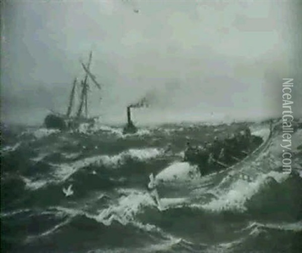 The Lifeboat Oil Painting - Edward Henry Eugene Fletcher