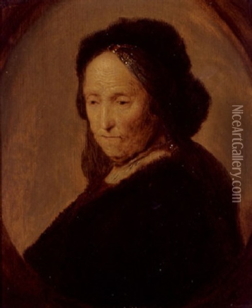 Portrait Of An Old Woman (rembrandt's Mother?) Oil Painting - Gerrit Dou