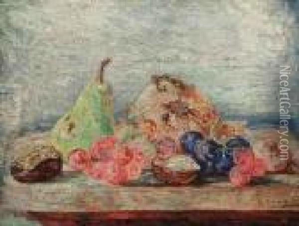 Poires, Raisins, Noix Oil Painting - James Ensor