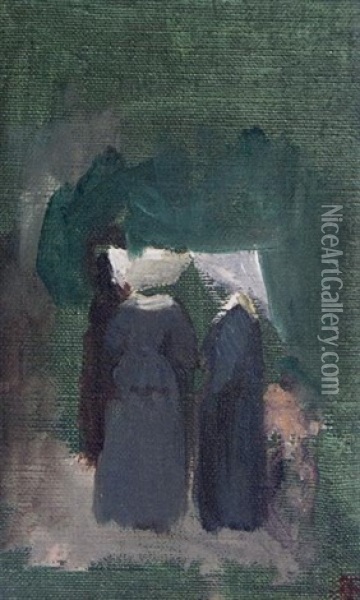 Nuns Oil Painting - Sydney Strickland Tully