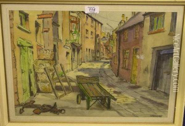 Quayside Street Scene Oil Painting - George Balmer