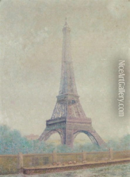 The Eiffel Tower Oil Painting - Franz (Bernard) Gailliard