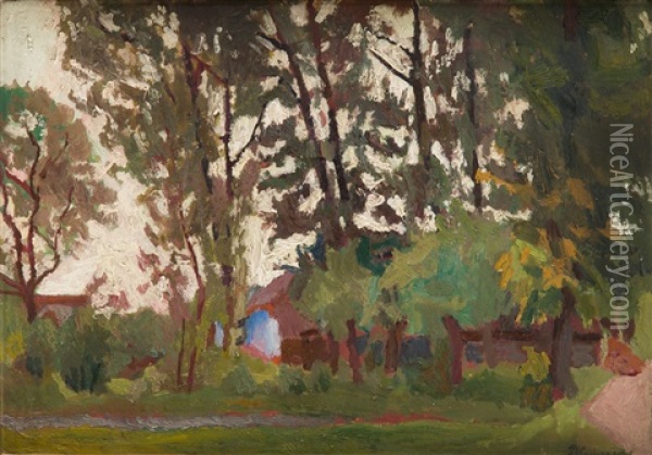 Village (wola Radziszowska) Oil Painting - Stanislaw Kamocki