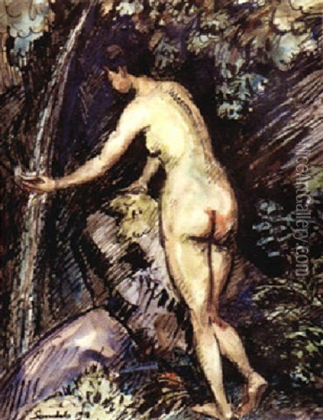 Kvinna Vid Kalla Oil Painting - Goesta (Adrian G. Fabian) Sandels