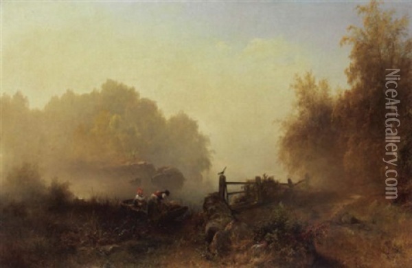 Die Elster Oil Painting - Sophus Jacobsen