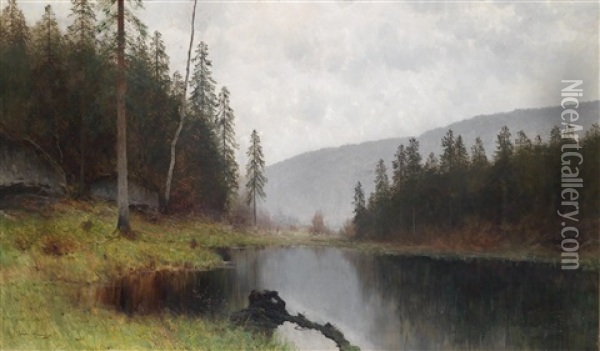 Grose Seelandschaft Oil Painting - Ludvig Skramstad