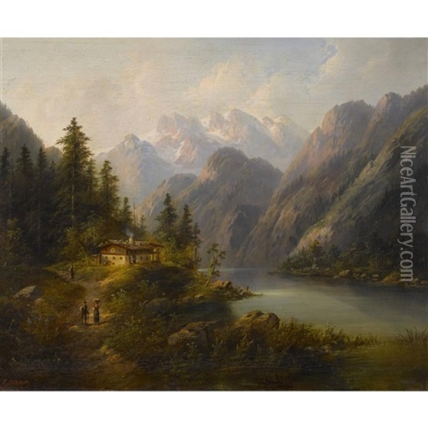 Partie Aus Der Schweiz Oil Painting - Eduard Boehm
