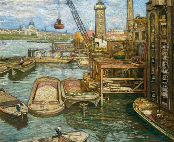 The Harbor Oil Painting - Sydney Lee