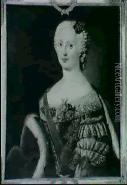 Johanna Elisabeth Furstin Zu Anhalt Zerbst Geb. Prinzessin  Von Holstein-gottorp (1712-17-60) Mutter Der Zarin Katherina Oil Painting - Antoine Pesne