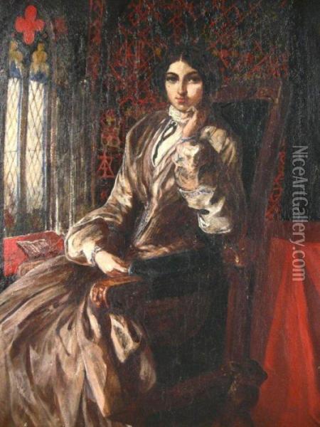 Portrait Of Mrs. Thomas Bell Oil Painting - George Adolphus Storey