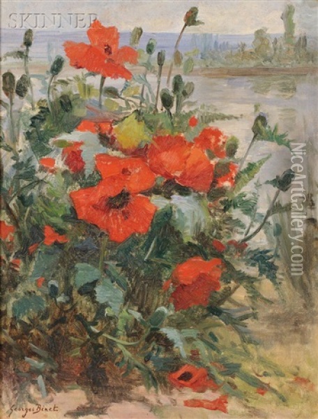 Les Croquelicots Oil Painting - Ernest (Sir) George