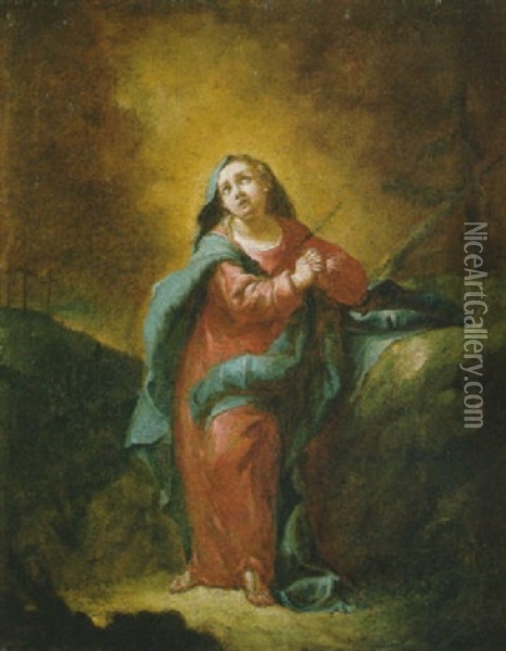 Madonna Addolorata Oil Painting - Giovanni Antonio Guardi