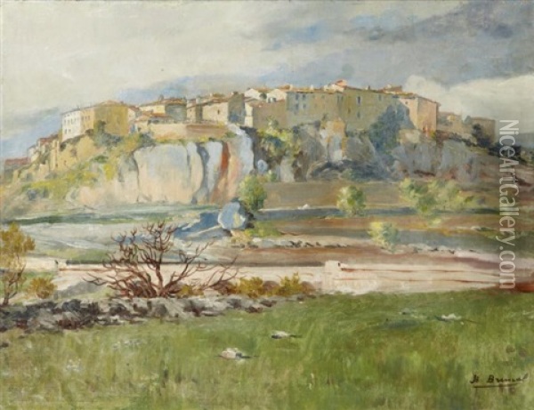 Lourmarin Ou Cadenet Oil Painting - Jean Baptiste Brunel