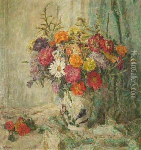 A Bouquet Of Summer Flowers Oil Painting - Fritz Ernst Rentsch
