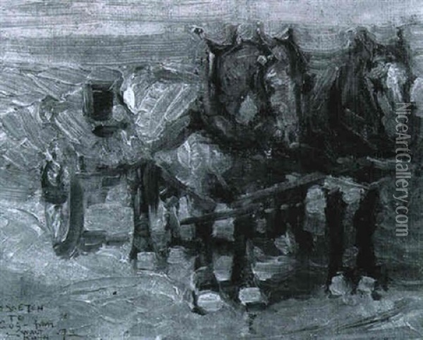 Horse-drawn Cart Oil Painting - Walt Kuhn