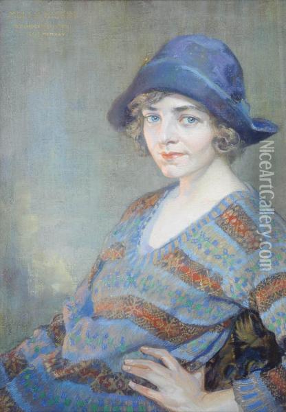 Portrait Of Molly Hickin Oil Painting - Daniel Pender Davidson