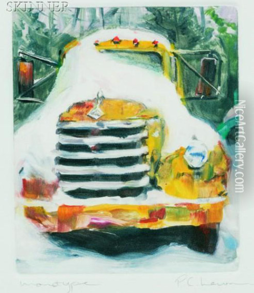 Diamond T With Snow Oil Painting - C.P. Lawson