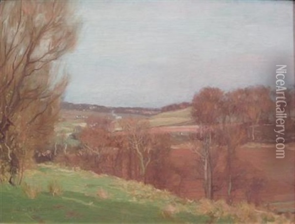 Dalry Landscape In Winter Oil Painting - George Houston