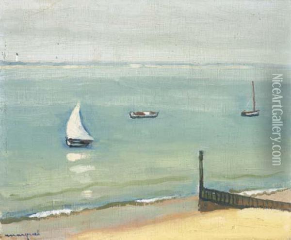 Port De Mer Avec Voilier Oil Painting - Albert Marquet