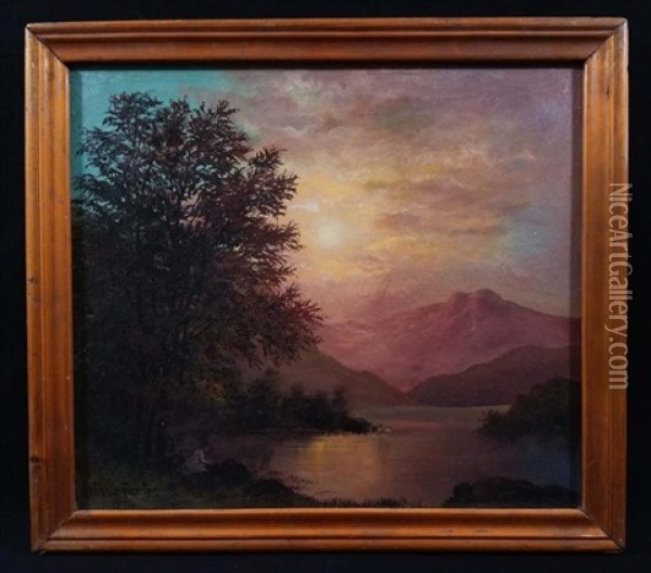 Hudson River Woman At Shoreline Oil Painting - Arthur Parton