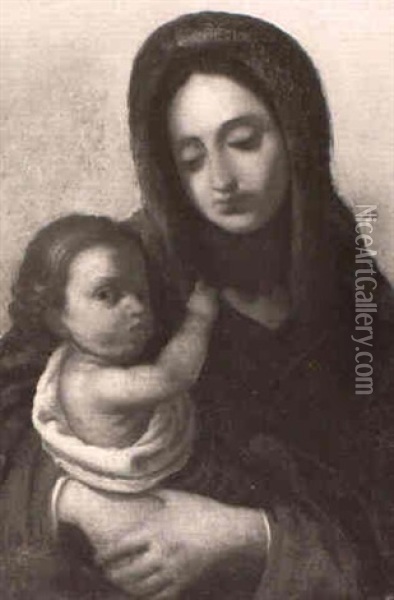 Madonna And Child Oil Painting - Ludovico Mazzolino