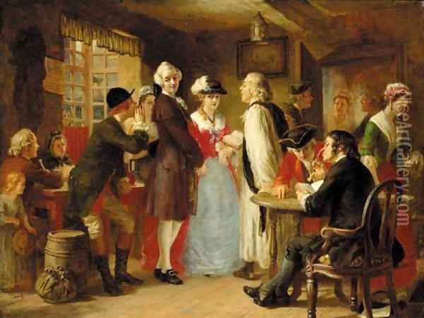 The village wedding Oil Painting - Thomas Faed