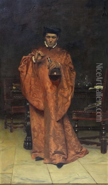 A Disciple Of Machiavelli Oil Painting - Philip Sidney Holland