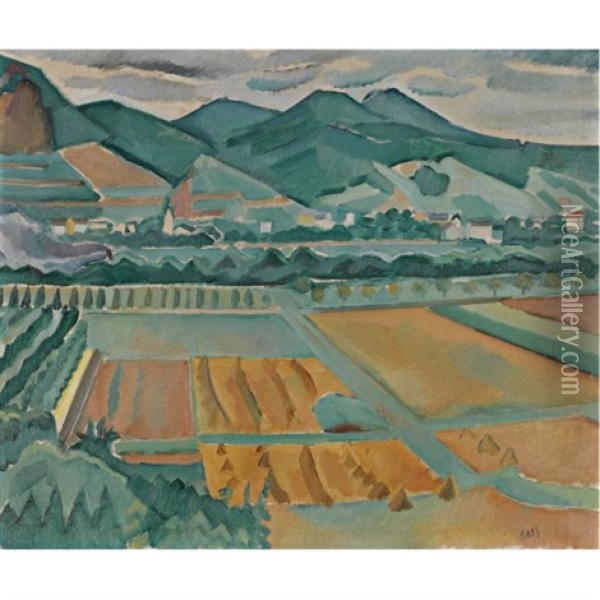 Landscape In Southern France (krajina Francouzskeho Venkova) Oil Painting - Georges (Karpeles) Kars