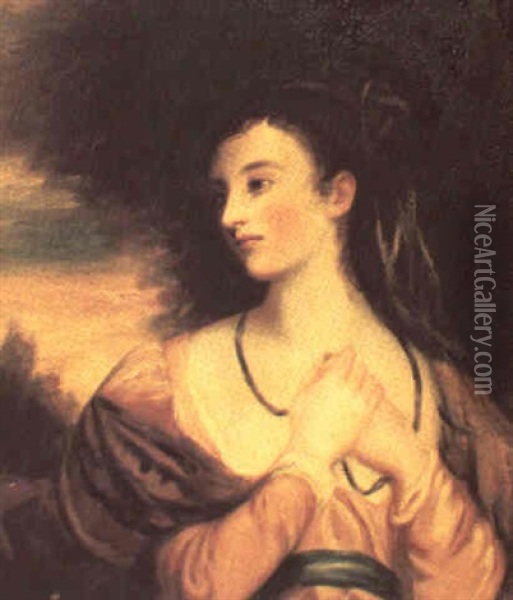 Lady Tennyon(?) In A Landscape Oil Painting - John Opie