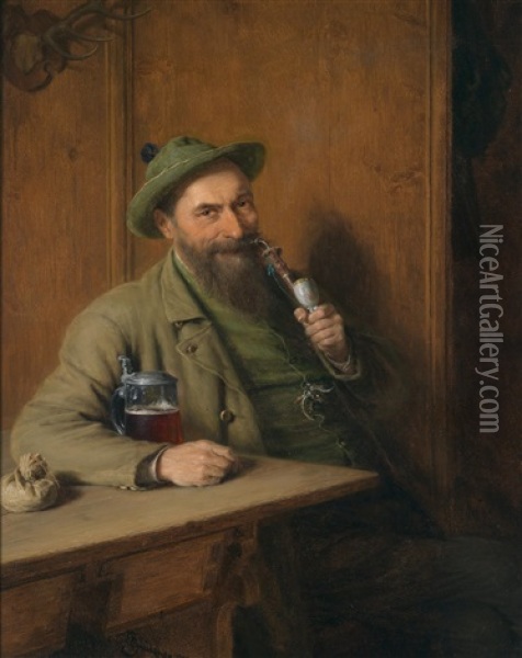 Der Herr Forster Oil Painting - Eduard von Gruetzner