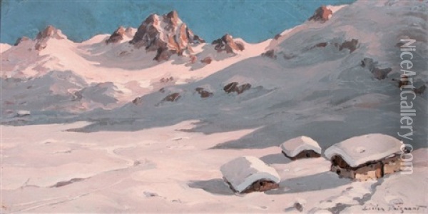 Neige En Tarentaise Oil Painting - Lucien Poignant