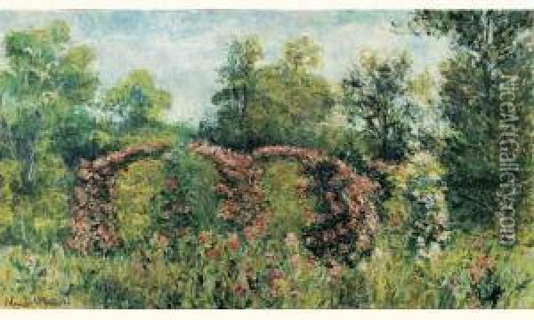 La Roseraie. Oil Painting - Blanche Hoschede-Monet