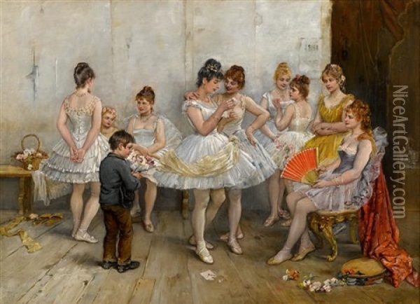 A Lull In The Ballet Oil Painting - Maria (Philips-Weber) Weber