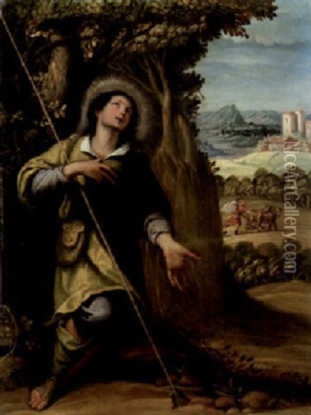 Saint Isodore Oil Painting - Giulio Cesare Procaccini